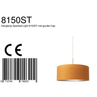 Hanglamp Sparkled Light 8150ST, staal met charmante gouden velours kap