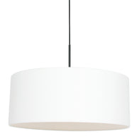 Hanglamp Sparkled Light 8154ZW zwart met wit grof linnen kap