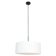 Hanglamp Sparkled Light 8154ZW zwart met wit grof linnen kap