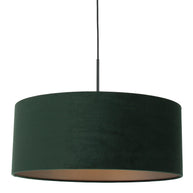 Hanglamp Sparkled Light 8156ZW, zwart met groen velours kap