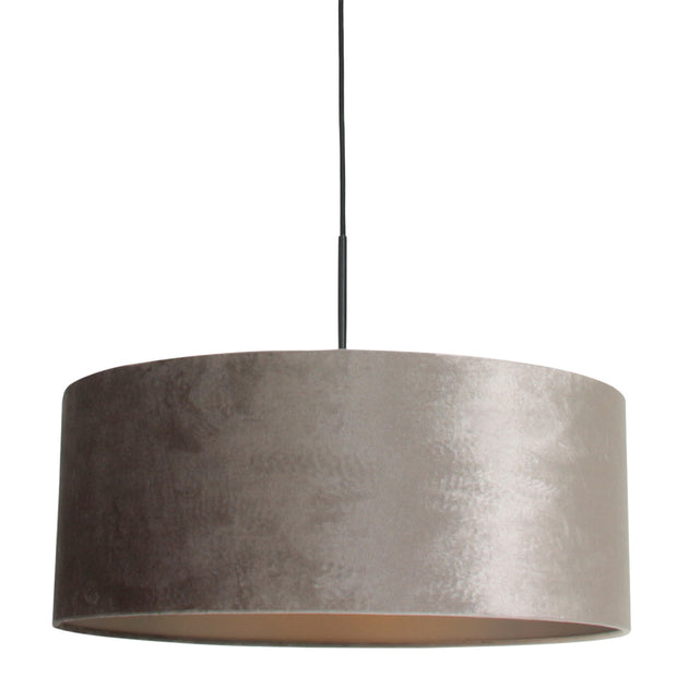Hanglamp Sparkled Light 8157ZW zwart met grijze luxe velourskap