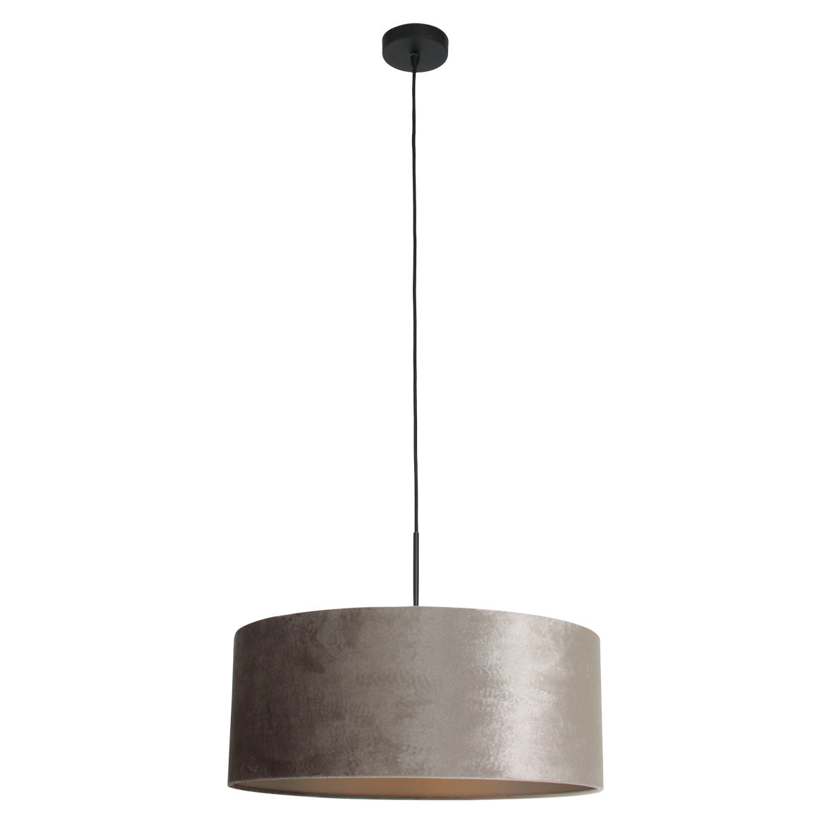 Hanglamp Sparkled Light 8157ZW zwart met grijze luxe velourskap