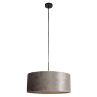 Hanglamp Sparkled Light 8157ZW zwart met grijze luxe velourskap