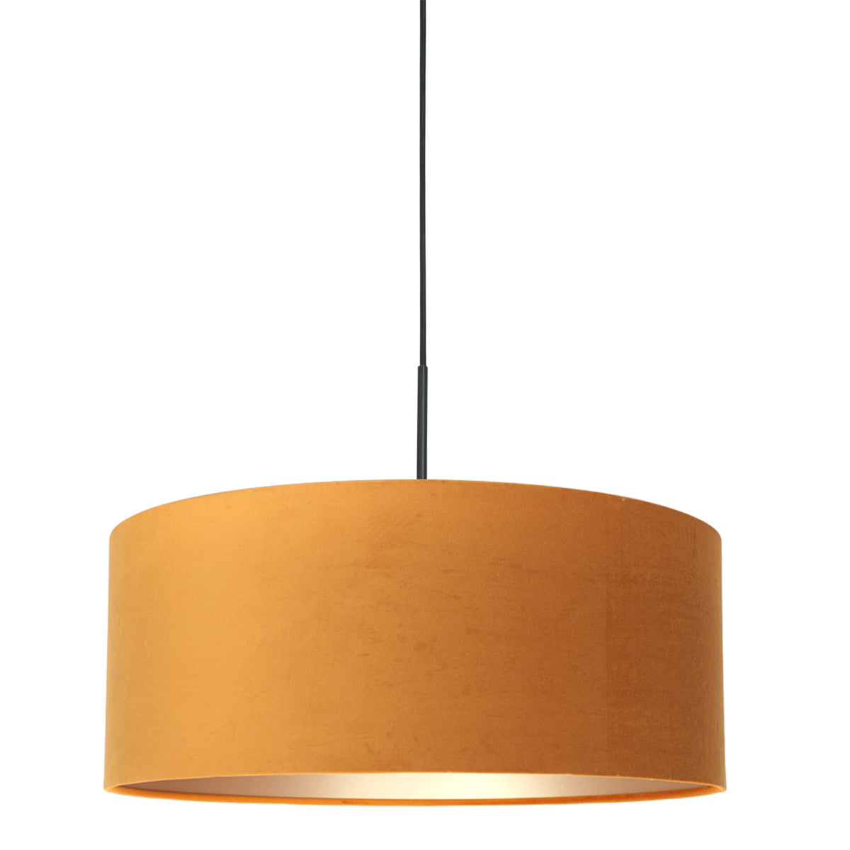 Hanglamp Sparkled Light 8158ZW zwart met charmante gouden velourskap