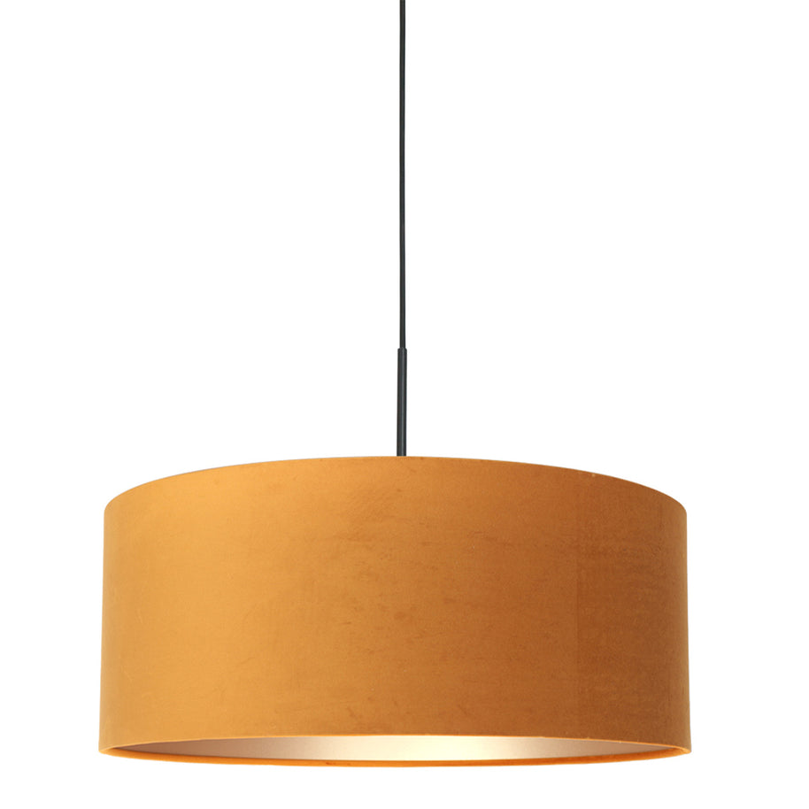 Hanglamp Sparkled Light 8158ZW zwart met charmante gouden velourskap