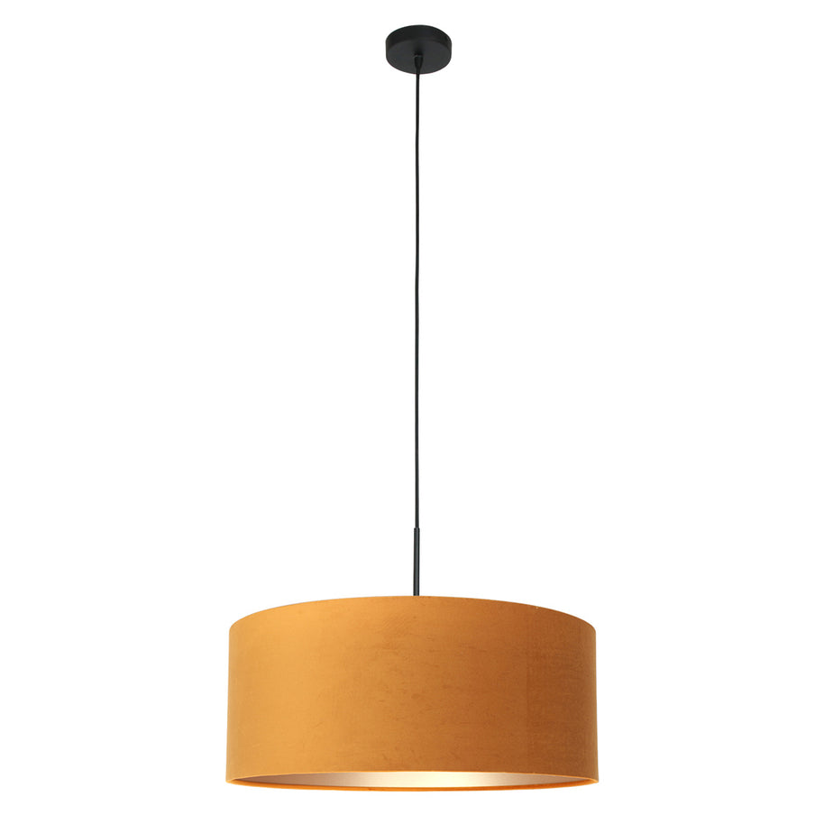 Hanglamp Sparkled Light 8158ZW zwart met charmante gouden velourskap