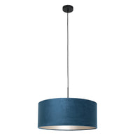 Hanglamp Sparkled Light 8248ZW zwart met luxe blauw velours kap