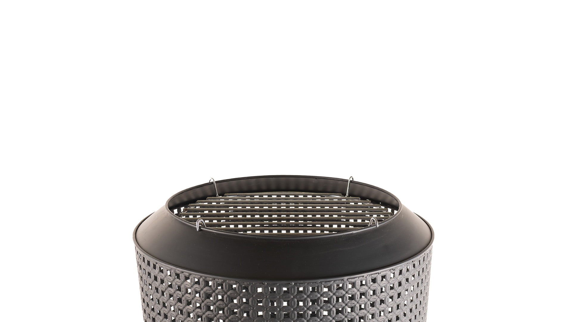 Midland vuurkorf met barbecuegrill zwart