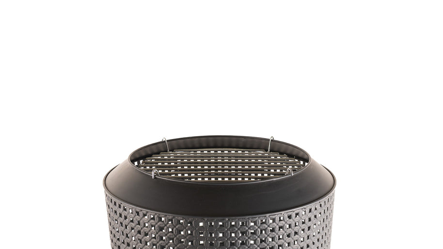 Midland vuurkorf met barbecuegrill zwart