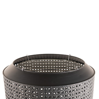 Midland vuurkorf met barbecuegrill zwart