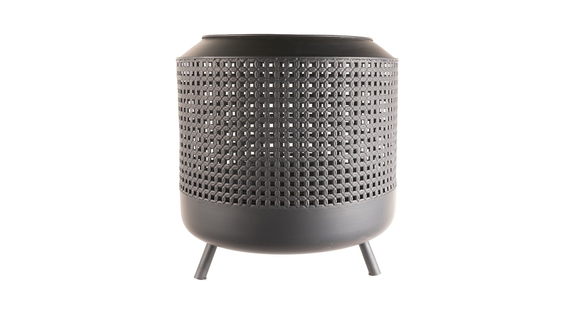 Midland vuurkorf met barbecuegrill zwart
