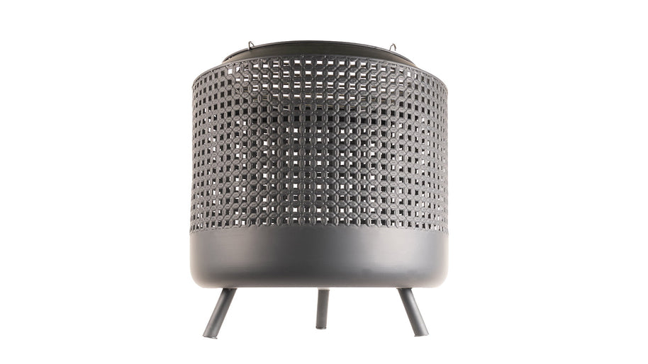 Midland vuurkorf met barbecuegrill zwart