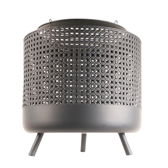 Midland vuurkorf met barbecuegrill zwart