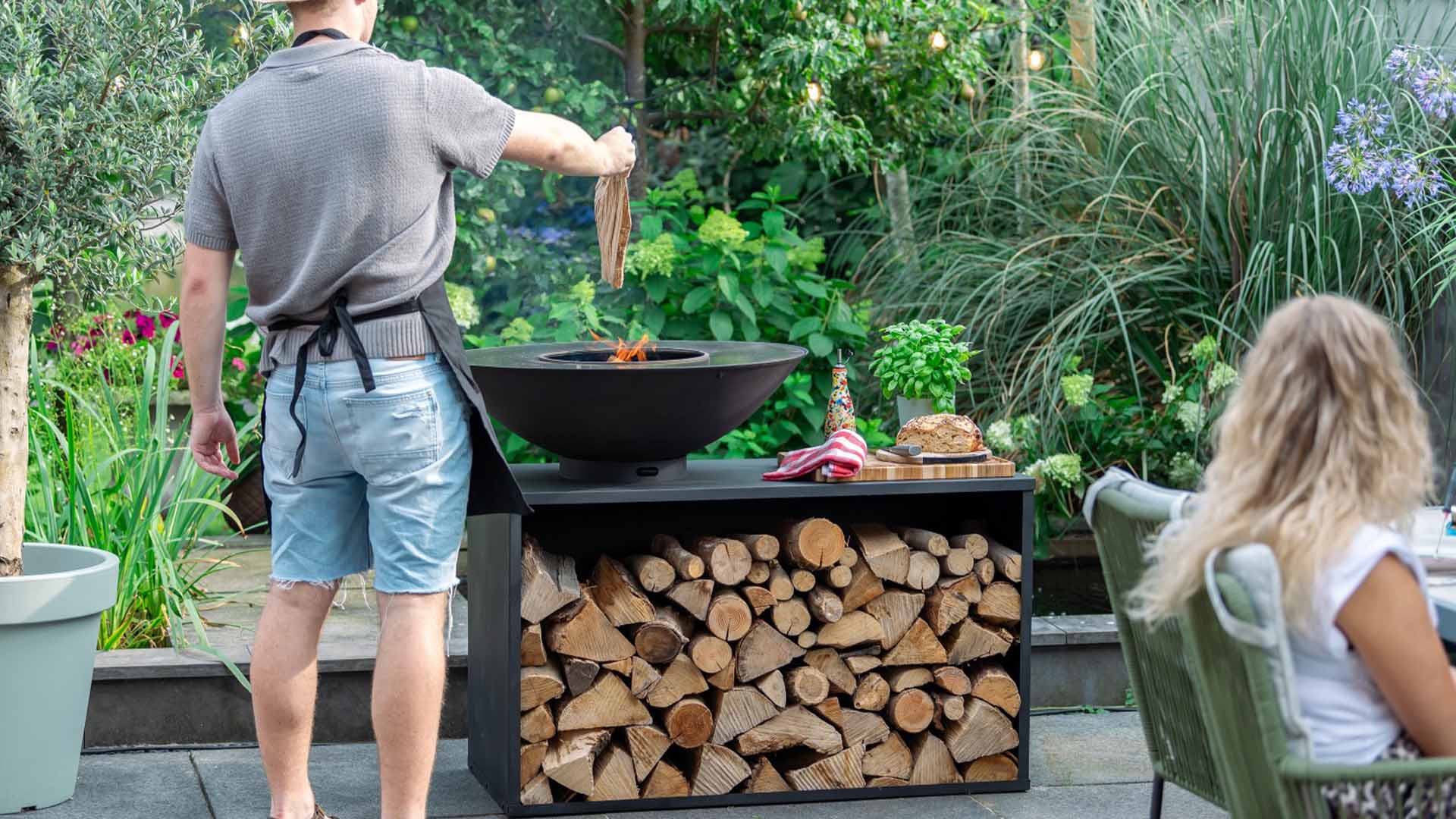 ONYX barbecuetafel 80 cm zwart