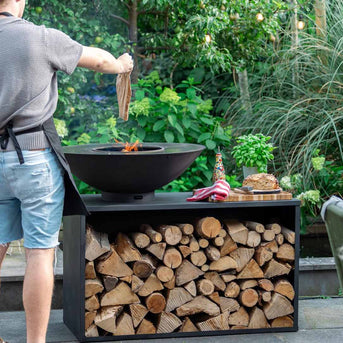 ONYX barbecuetafel 80 cm zwart