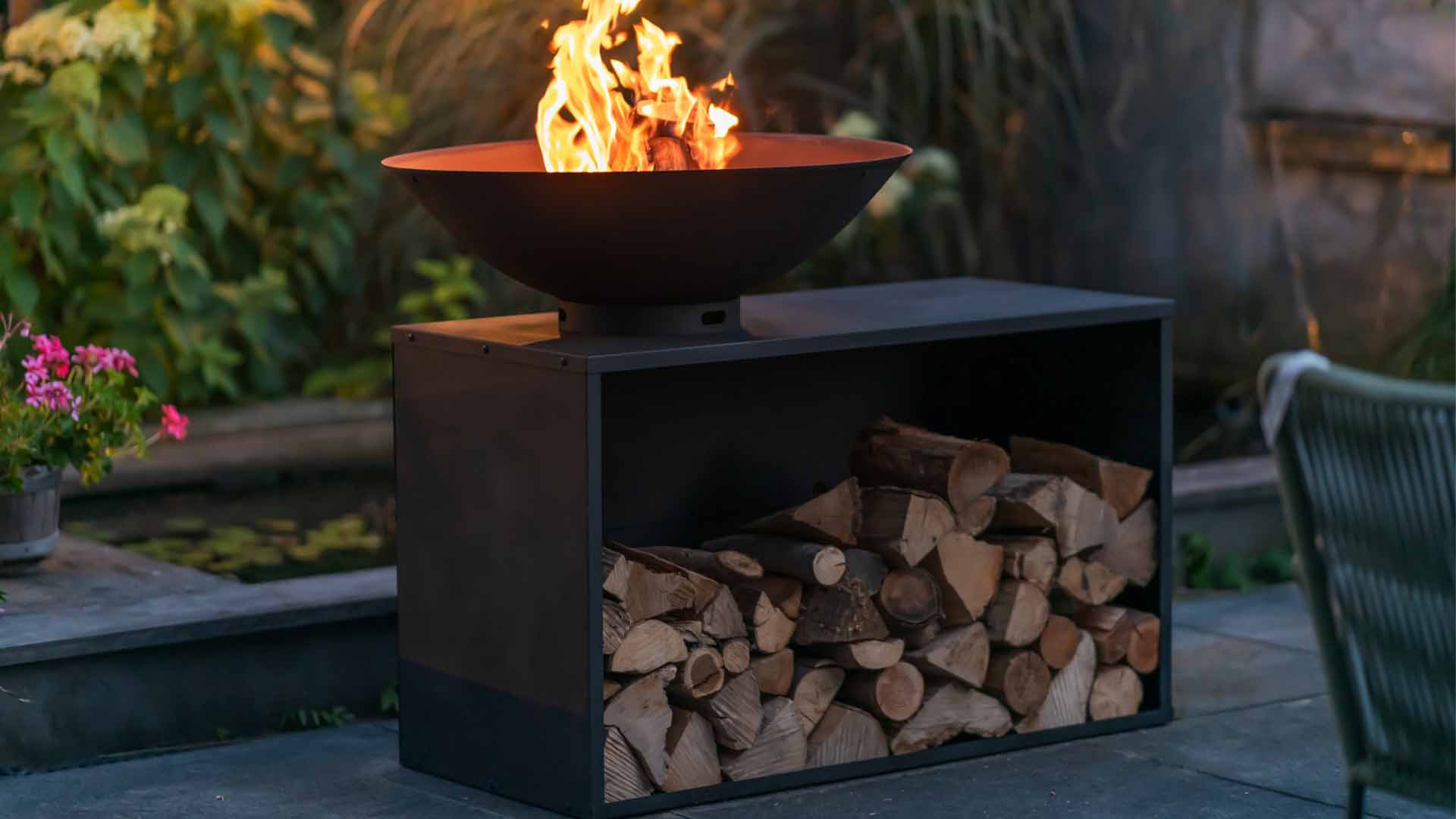 ONYX barbecuetafel 80 cm zwart