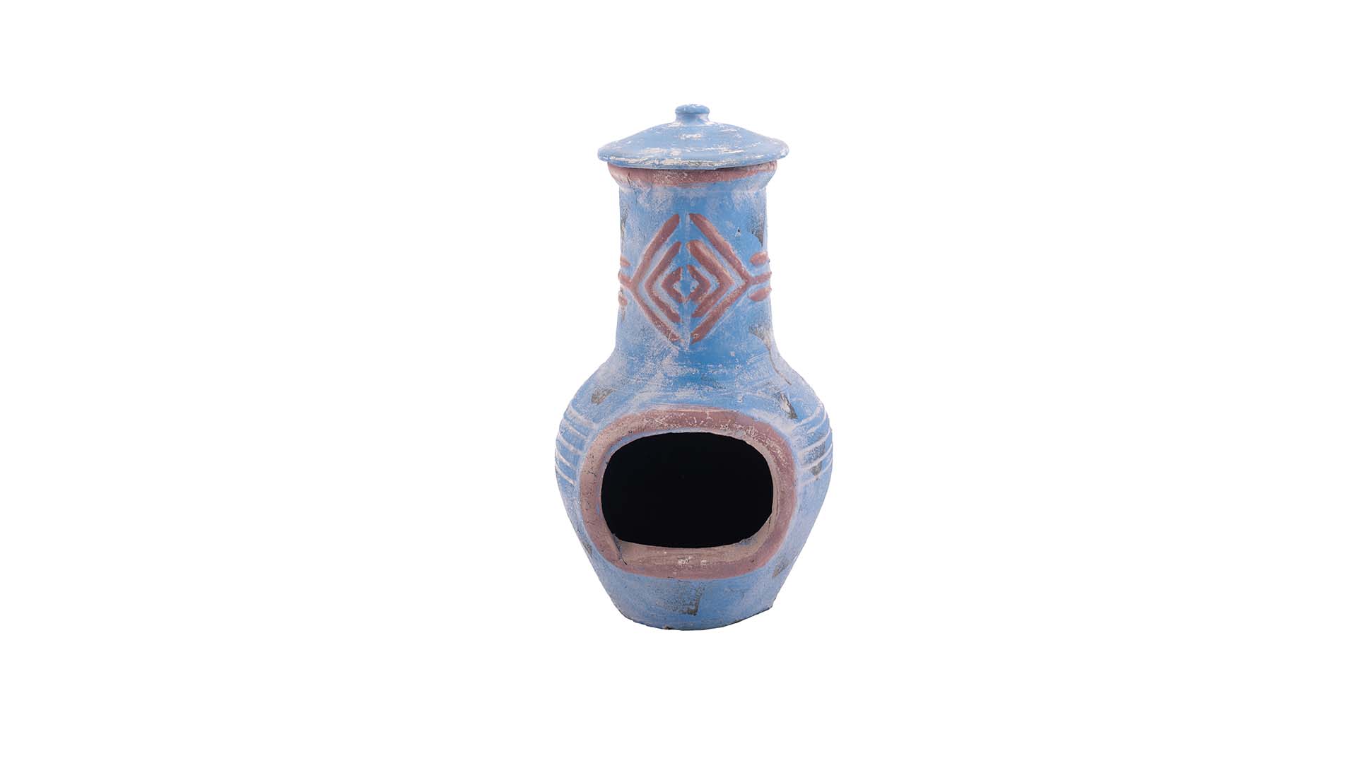 Chiminea Colima Kleihaard Blauw/Rood
