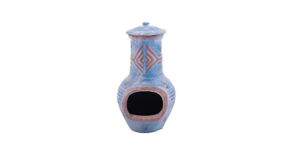 Chiminea Colima Kleihaard Blauw/Rood