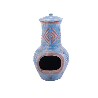 Chiminea Colima Kleihaard Blauw/Rood