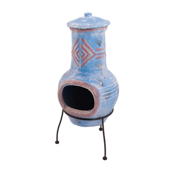 Chiminea Colima Kleihaard Blauw/Rood