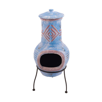 Chiminea Colima Kleihaard Blauw/Rood