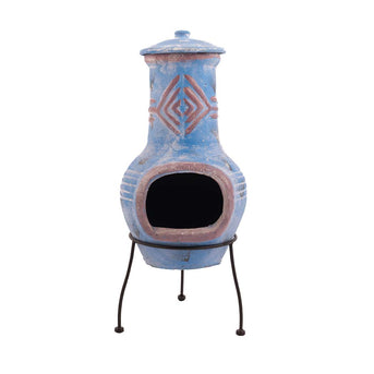 Chiminea Colima Kleihaard Blauw/Rood