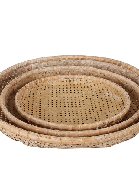 Decoratie dienblad Ningbo Set of 3 White