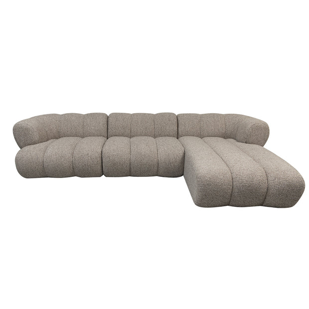 Banken en Sofa' New York 4-seater (Right Lounge) Sand Boucle