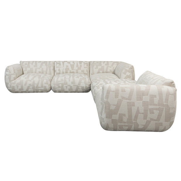 Banken en Sofa' Amsterdam 5 Parts hoekbank White Glyphs
