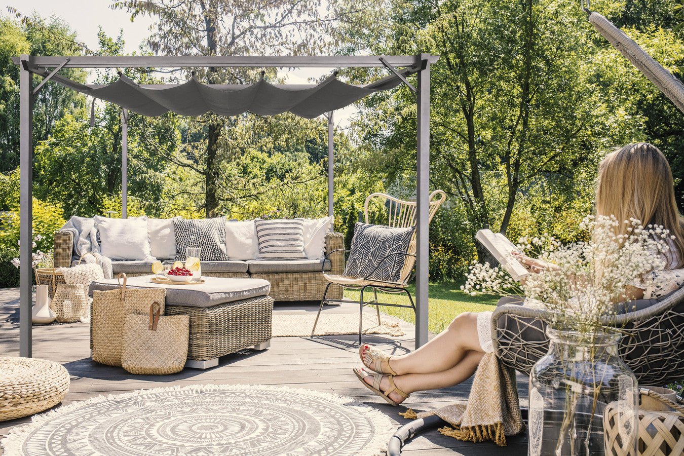 Intimo Garden Sofia prieel 2,86 x 2,86m - antraciet