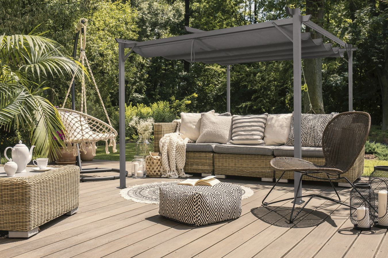 Intimo Garden Sofia prieel 2,86 x 2,86m - antraciet
