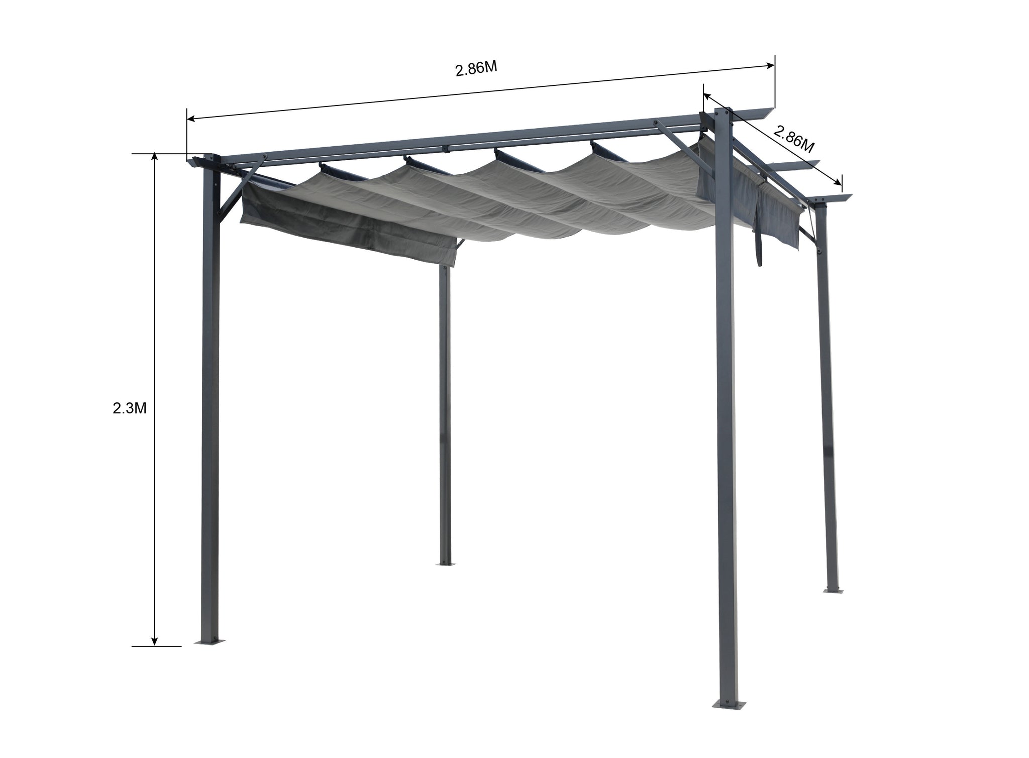 Intimo Garden Sofia prieel 2,86 x 2,86m - antraciet