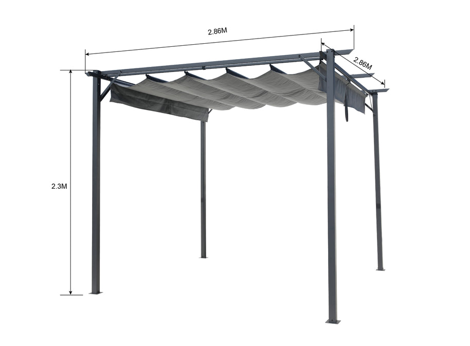 Intimo Garden Sofia prieel 2,86 x 2,86m - antraciet