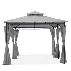 Intimo Garden - Luxe prieel Vernazza grijs + LED-verlichting + schaduwdoeken