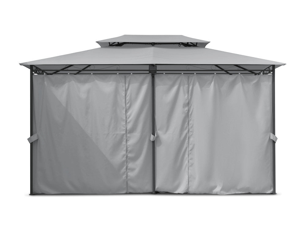 Intimo Garden - Luxe prieel Vernazza grijs + LED-verlichting + schaduwdoeken