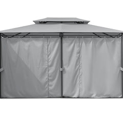 Intimo Garden - Luxe prieel Vernazza grijs + LED-verlichting + schaduwdoeken