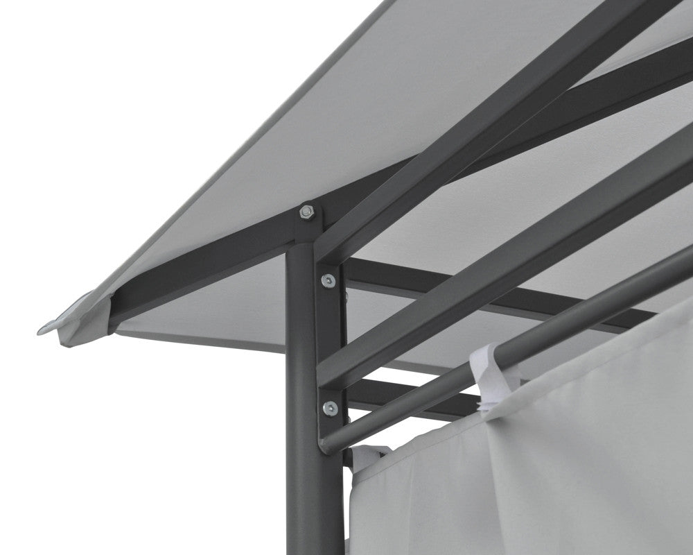 Intimo Garden - Luxe prieel Vernazza grijs + LED-verlichting + schaduwdoeken