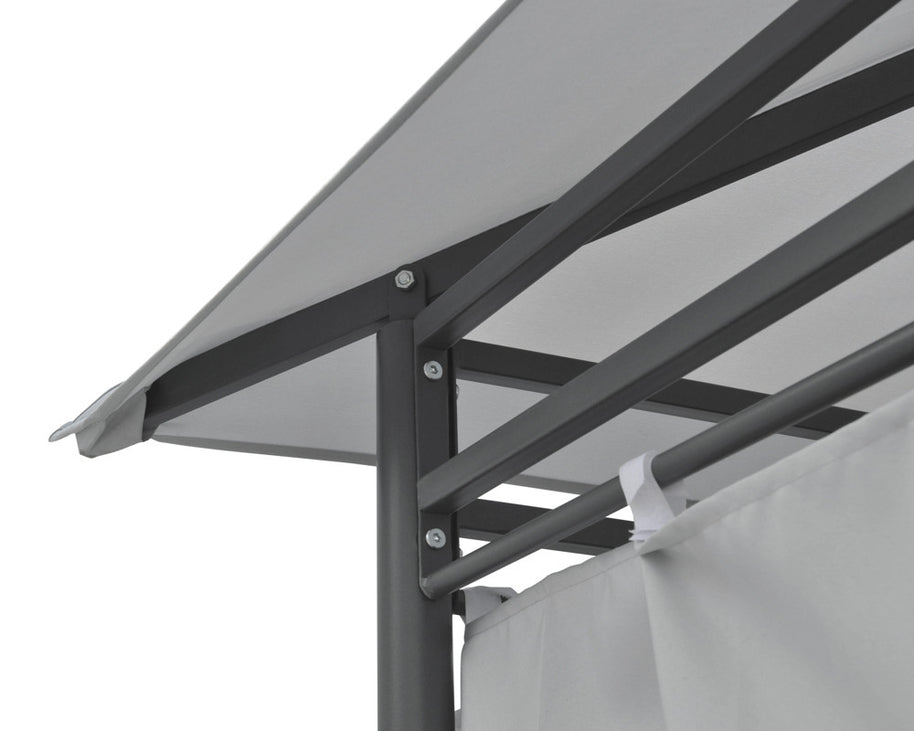 Intimo Garden - Luxe prieel Vernazza grijs + LED-verlichting + schaduwdoeken