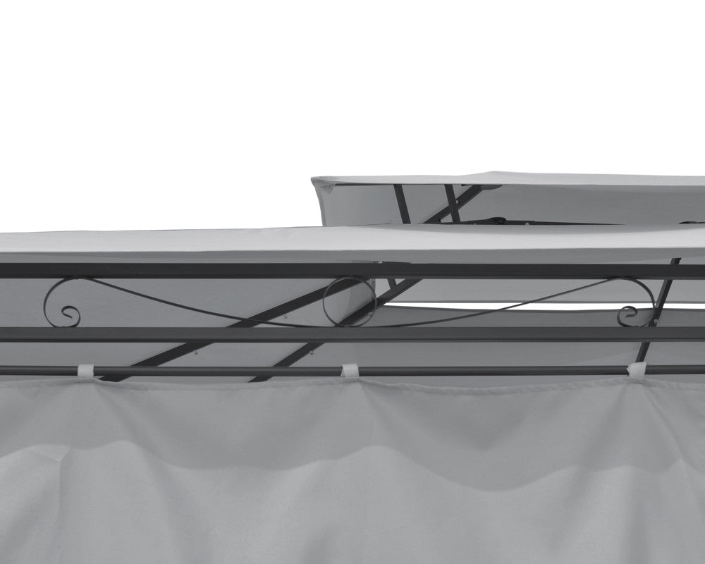 Intimo Garden - Luxe prieel Vernazza grijs + LED-verlichting + schaduwdoeken