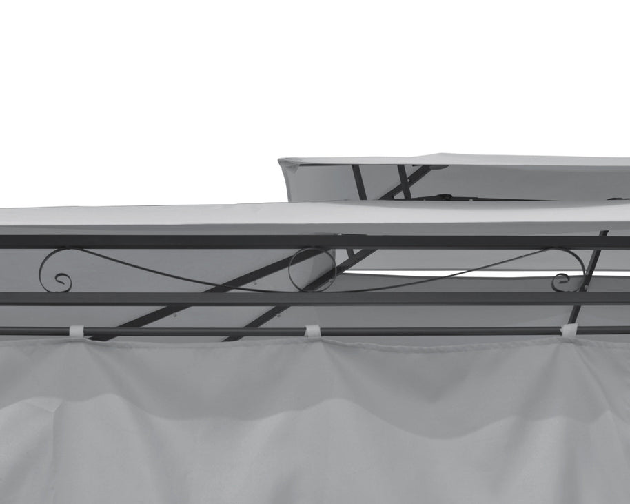 Intimo Garden - Luxe prieel Vernazza grijs + LED-verlichting + schaduwdoeken