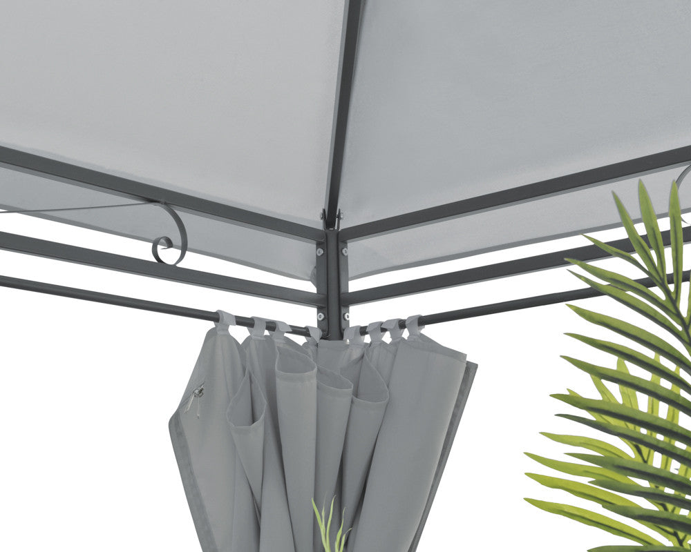 Intimo Garden - Luxe prieel Vernazza grijs + LED-verlichting + schaduwdoeken