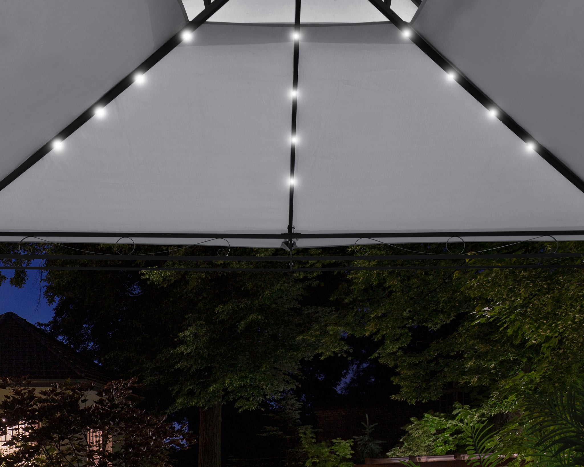 Intimo Garden - Luxe prieel Vernazza grijs + LED-verlichting + schaduwdoeken