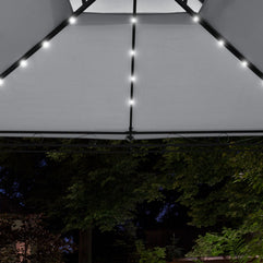 Intimo Garden - Luxe prieel Vernazza grijs + LED-verlichting + schaduwdoeken