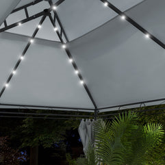 Intimo Garden - Luxe prieel Vernazza grijs + LED-verlichting + schaduwdoeken