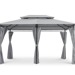 Intimo Garden - Luxe prieel Vernazza grijs + LED-verlichting + schaduwdoeken