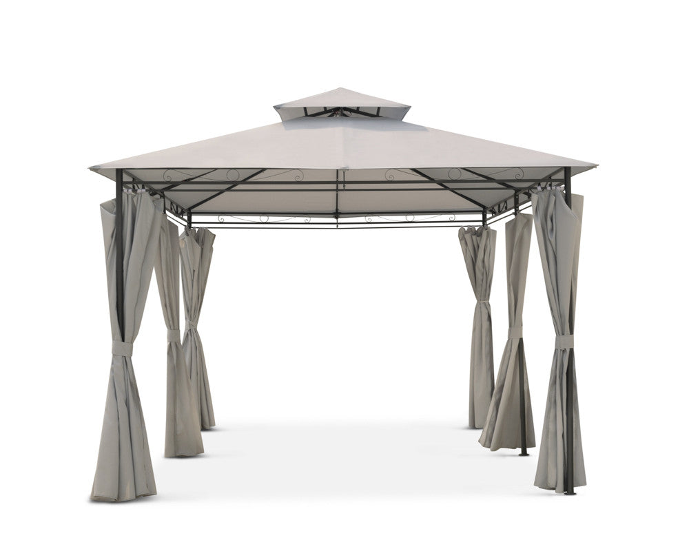 Intimo Garden - Luxe prieel Vernazza beige + LED-verlichting + schaduwdoeken