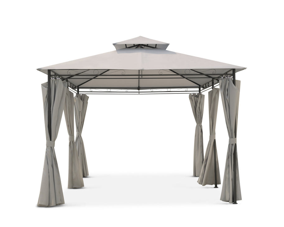 Intimo Garden - Luxe prieel Vernazza beige + LED-verlichting + schaduwdoeken
