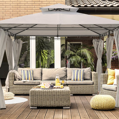 Intimo Garden - Luxe prieel Vernazza beige + LED-verlichting + schaduwdoeken