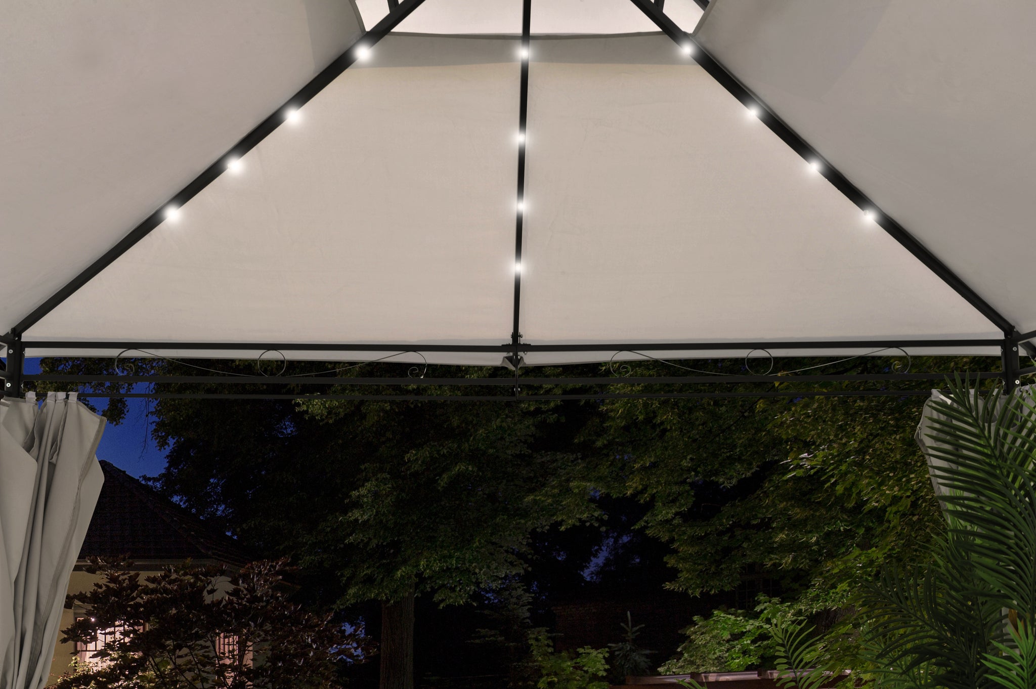 Intimo Garden - Luxe prieel Vernazza beige + LED-verlichting + schaduwdoeken