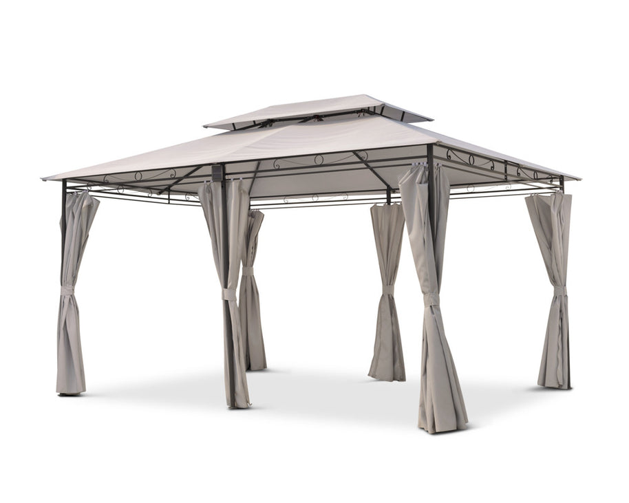 Intimo Garden - Luxe prieel Vernazza beige + LED-verlichting + schaduwdoeken